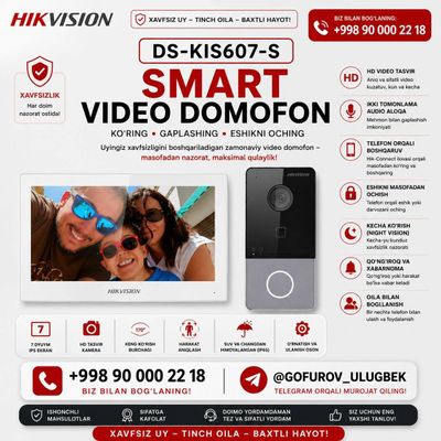 Toshkent shahrida kuzatuv kameralari va domofon o‘rnatish xizmati  Toshkent shahri va Toshkent viloyati bo‘ylab video kuzatuv tizimlari hamda domofonlarni profe